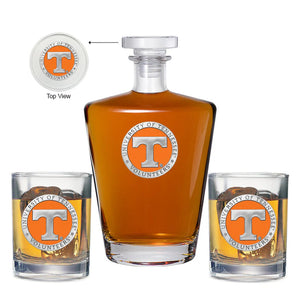 University of Tennessee Royal Decanter with 2 Glasses - Heritage Metalworks, Inc.