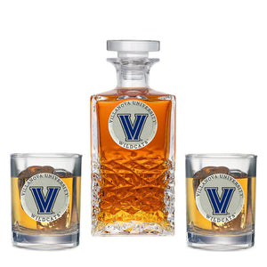 Villanova University Heritage Decanter with 2 Glasses - Heritage Metalworks, Inc.