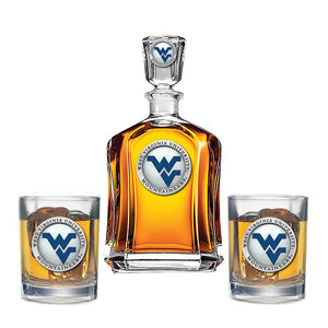 West Virginia University Capitol Decanter with 2 Glasses - Heritage Metalworks, Inc.