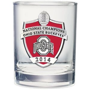 2014 Ohio State Football Championship Double Old Fashioned Glass - Heritage Metalworks, Inc.