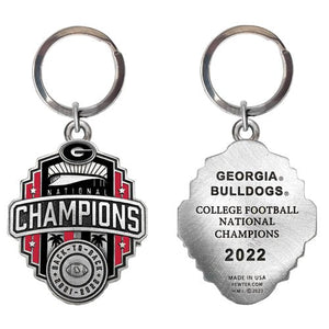 2022 Georgia Football Championship Back to Back Logo Keychain - Heritage Metalworks, Inc.