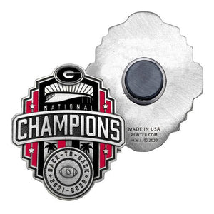 2022 Georgia Football Championship Back to Back Logo Magnet - Heritage Metalworks, Inc.