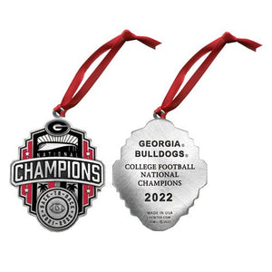 2022 Georgia Football Championship Back to Back Logo Ornament - Heritage Metalworks, Inc.