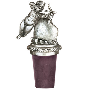Pewter Cupid Wine Bottle Stopper for valentines day