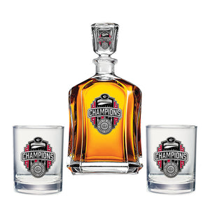 2022 Georgia Football Championship Back to Back Logo Capitol Decanter with 2 Glasses - Back to Back Logo