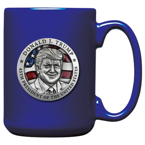 Donald Trump w/ Flag Coffee Mug