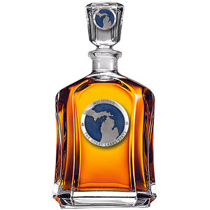 Michigan Map Great  Lakes State Capitol Decanter