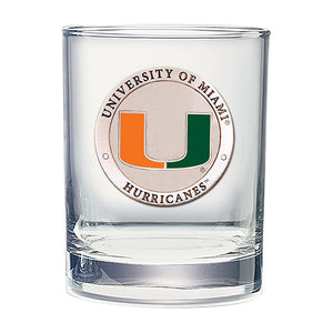 University of Miami Double Old Fashioned Glass