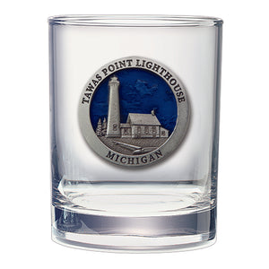Michigan Tawas Point Lighthouse Double Old Fashioned Glass