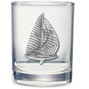 Sail Boat Double Old Fashioned Glass