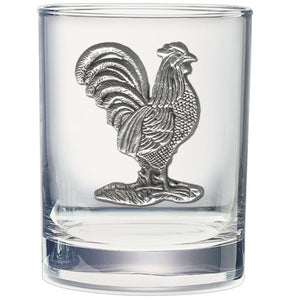 Roosters Double Old Fashioned Glass