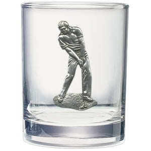 Male Golfer Double Old Fashioned Glass
