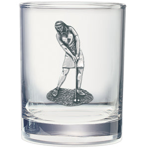 Lady Golfer Double Old Fashioned Glass