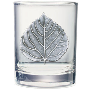 Aspen Leaf Double Old Fashioned Glass