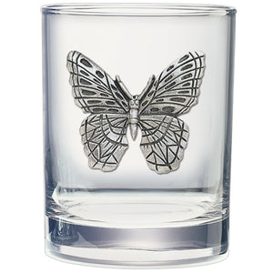 Butterfly Double Old Fashioned Glass