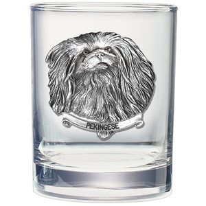 Pekingese Double Old Fashioned Glass