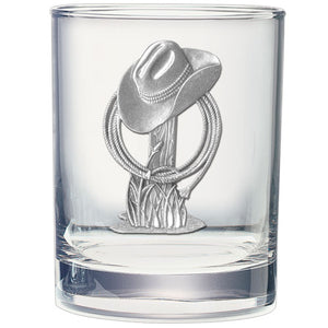 Cowboy Hat, Double Old Fashioned Glass, Western