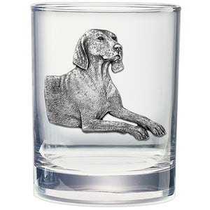 Weimaraner Double Old Fashioned Glass
