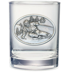 Skier Double Old Fashioned Glass