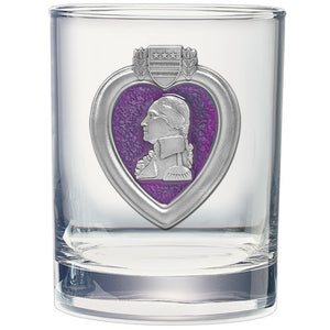 Purple Heart Double Old Fashioned Glass