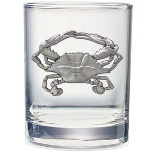 Blue Crab Double Old Fashioned Glass
