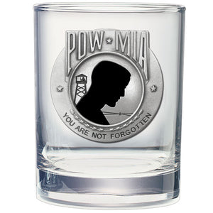 P.O.W. M.I.A. Double Old Fashioned Glass