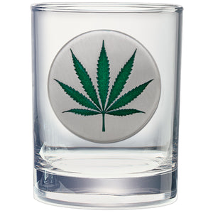 Marijuana Leaf Double Old Fashioned Glass