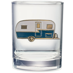 Vintage Camper Double Old Fashioned Glass