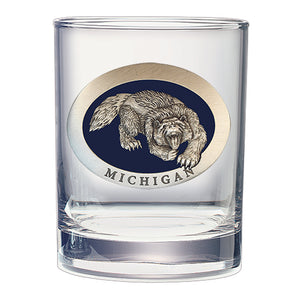 Wolverine with Michigan, Glass, Wildlife