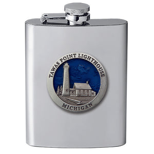 Michigan Tawas Point Lighthouse Flask