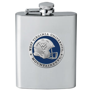West Virginia University Helmet Flask