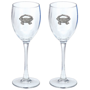 Blue Crab Goblets (Set Of 2)
