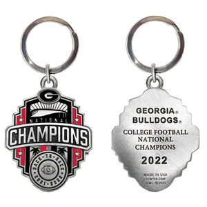 2022 Georgia Football Championship Back to Back Logo Keychain