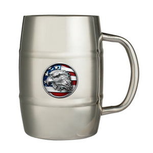 Eagle Head w/ Flag Keg Mug