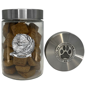 Pomeranian Good Dog Treat Jar