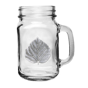 Aspen Leaf Mason Jar Mug