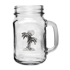 Palm Tree Mason Jar Mug