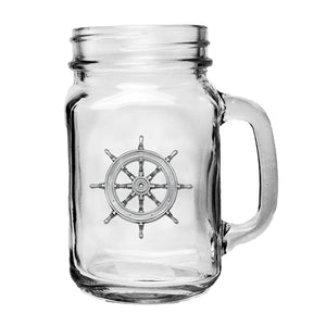 Ship Wheel Mason Jar Mug