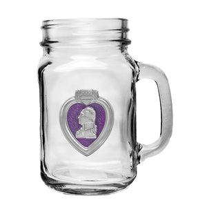 Purple Heart Mason Jar Mug