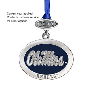 University of Mississippi "Ole Miss" Blue Logo Ornament