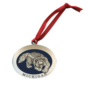 Wolverine with Michigan, Ornament, Wildlife