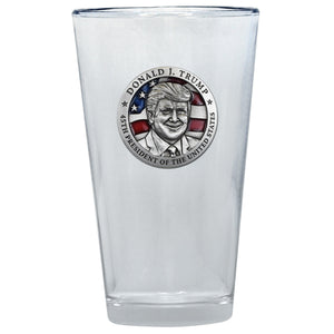 Donald Trump w/ Flag Pint Glass