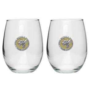 Georgia Tech Buzz Logo Stemless Goblets (Set Of 2)