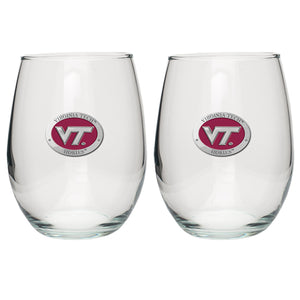 Virginia Tech University VT Logo Stemless Goblets (Set Of 2)