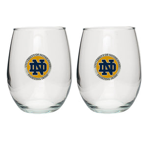 University of Notre Dame Stemless Goblets (Set of 2)