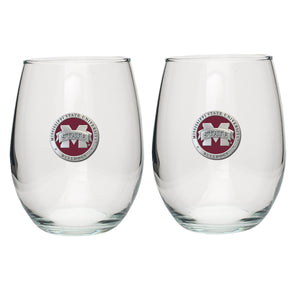 Mississippi State University Bulldogs "M" Logo Stemless Goblet (Set Of 2)