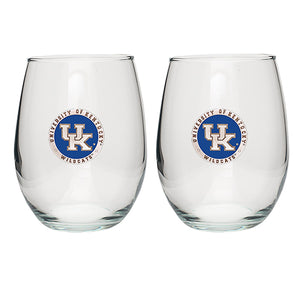 University of Kentucky UK Logo Stemless Goblets (Set of 2)