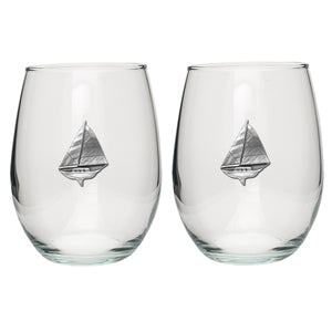 Sail Boat Stemless Goblet (Set Of 2)