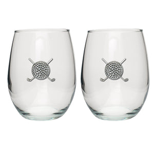 Golf Ball Stemless Goblets (Set of 2)