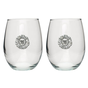 Sunface Stemless Goblet (SET OF 2)